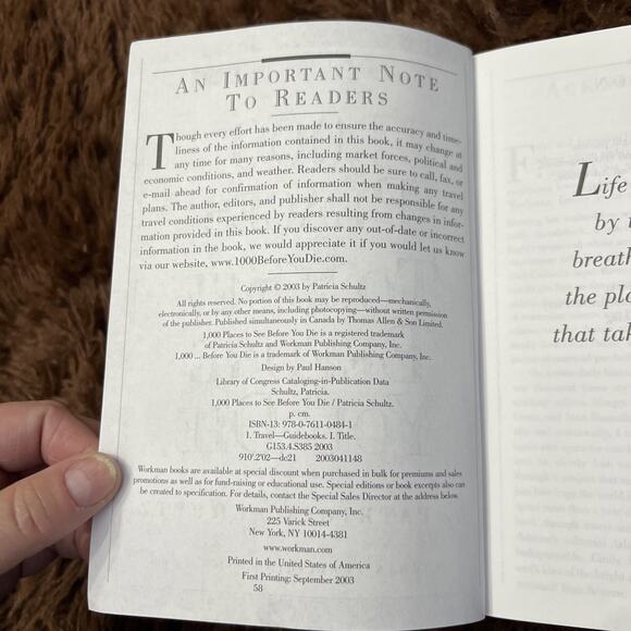 1,000 Places to See Before You Die by Patricia Schultz 2003 Trade Paperback - Picture 9 of 13